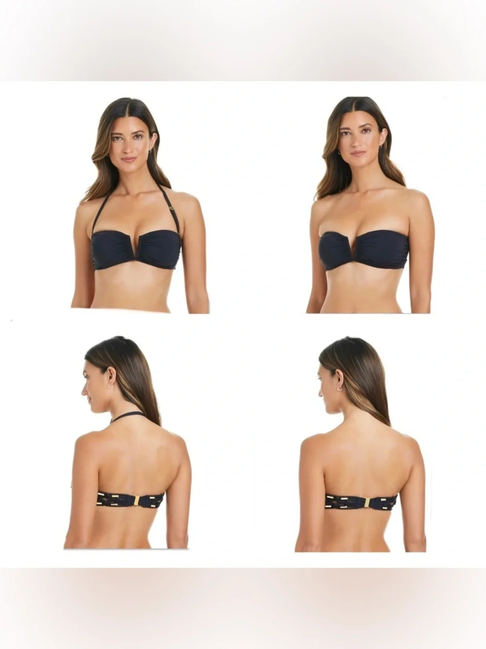 Bleu Rod Beattie White Bandeau Macrame Bikini Top Size 6